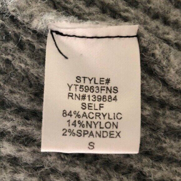 Fashion Nova cropped Soft gray sweater with aqua stripe On Sleeve Women’s Size S - Picture 9 of 9